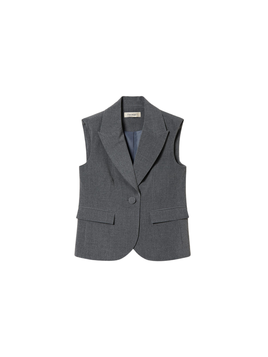 Gilet monopetto Twinset grigio 242GJ2115 11730 Twinset 