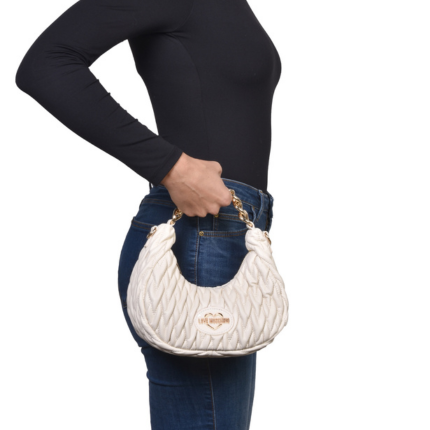 Borsa mezza luna Love Moschino bianca trapuntata JC4014PP1NLH 0110 Love Moschino 