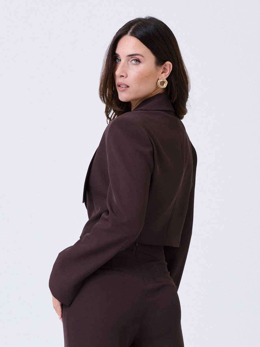 Blazer cropped Imperial moro con chiusura monopetto JBG0KHX MORO Imperial 