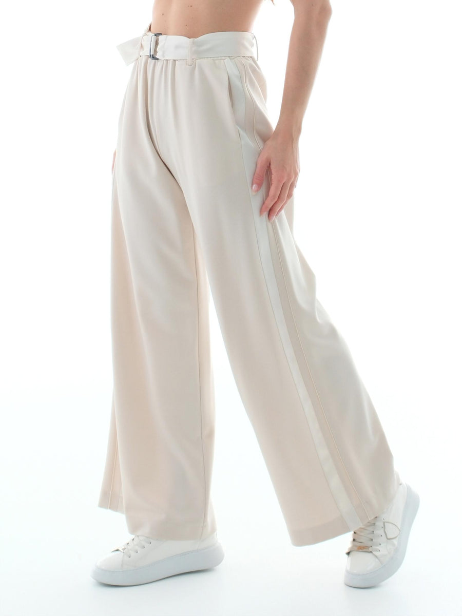 Pantalone Imperial burro con inserti in raso P5T7JHZ BURRO Imperial 