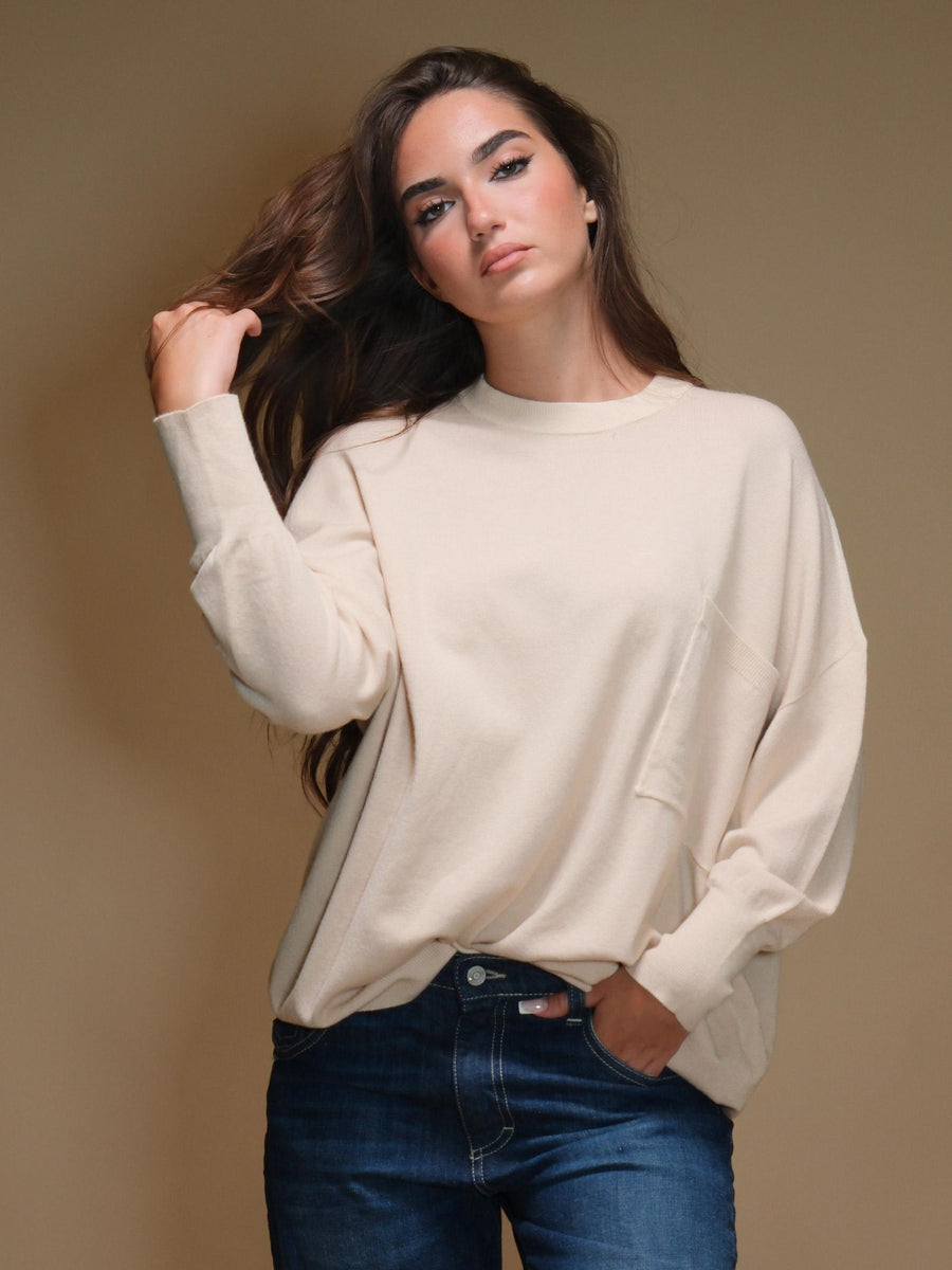 Maglione Armoire over con taschino mandorla IR3224 ALMOND Armoire 