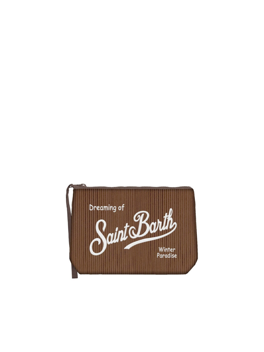 Pochette Aline "18 emb" Saint Barth marrone a costine ALI0024 01042I MC2 SAINT BARTH 