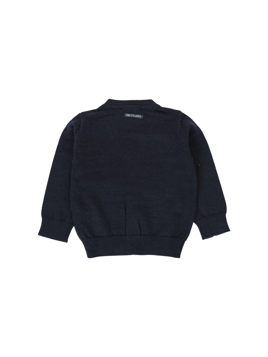 Cardigan in misto lana blu navy TIA23031CD BLUENAVY Trussardi 