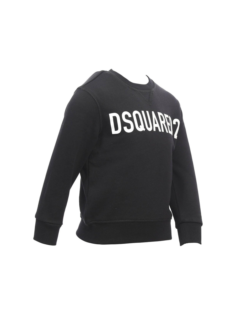 Felpa basic nera con logo lettering del brand DQ2009D0A4D DQ900 Dsquared 