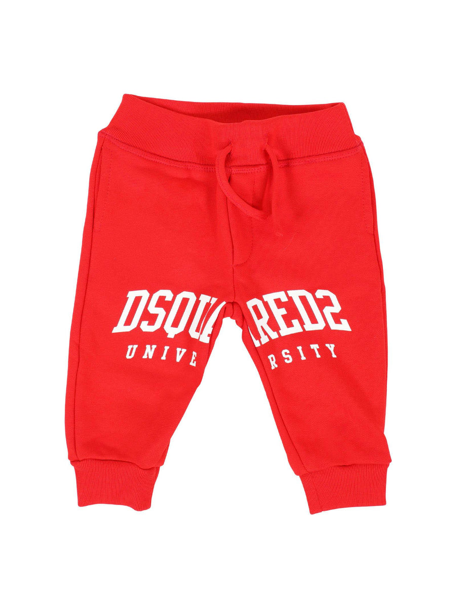 Pantalone tuta Dsquared rosso con logo lettering frontale DQ2498D0094 DQ453 Dsquared 