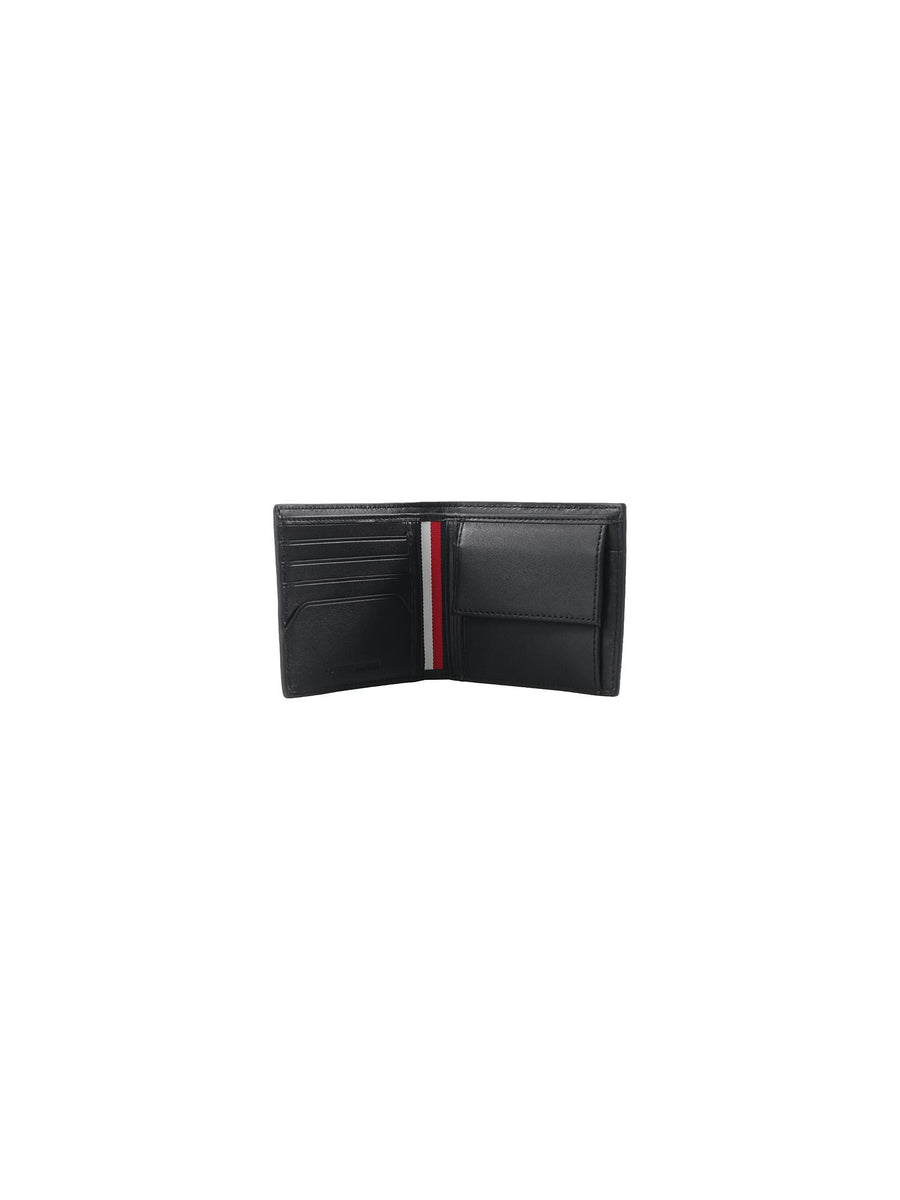 Portafogli bifold in pelle nero AM0AM10243 BDS Tommy Hilfiger 
