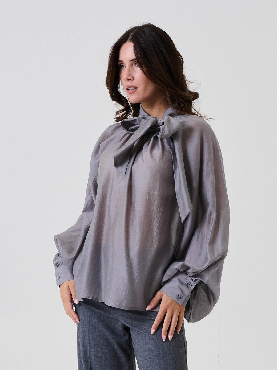 Blusa con fiocco Vicolo grigia TF0488 GRIGIO Vicolo 