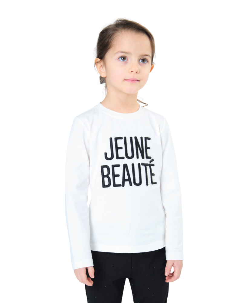 T-Shirt a maniche lunghe Tobetoo bianca "Jeune Beauté" TB967W25 LAT Tobetoo 
