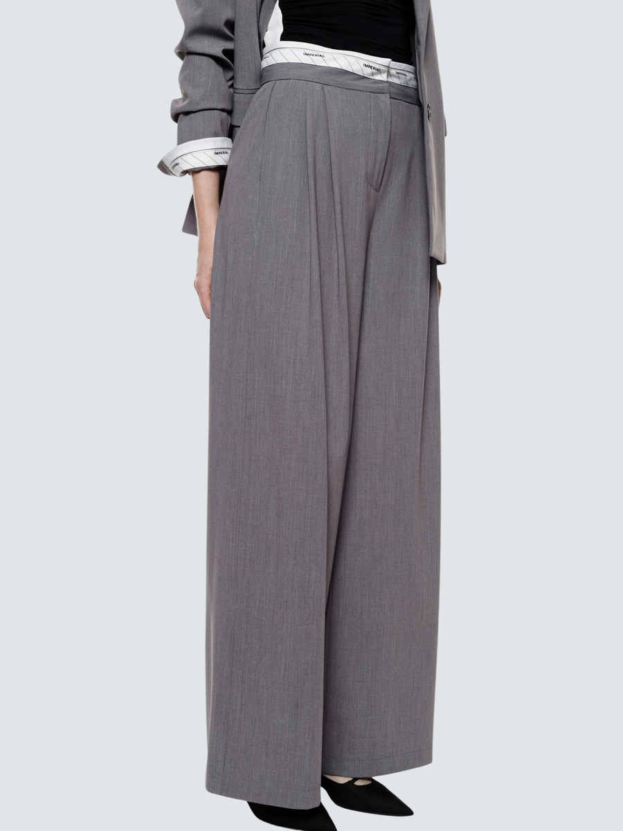 Pantalone palazzo Imperial grigio con pinces P6F3KLI GRI Imperial 