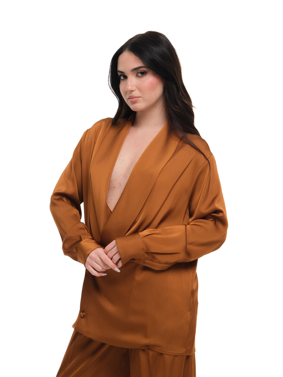 Camicia "double shawl" Silence Limited bronze CA7004 BRONZE Silence Limited 