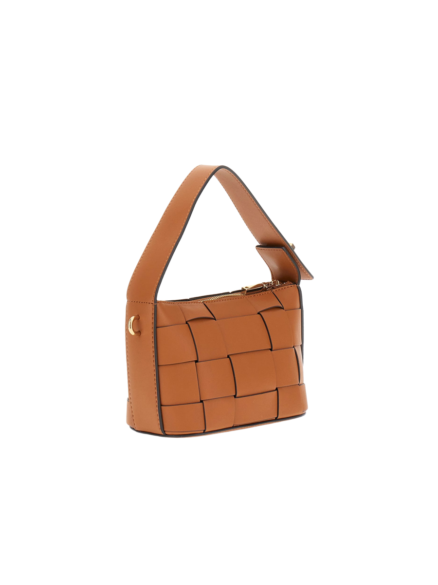 Borsa a spalla Guess cuoio intrecciata con logo triangolare HWWG9661720 CAR Guess 