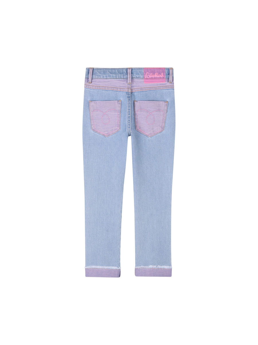Jeans Billie Blush azzurro in denim con scritta LOVE in paillettes U20850 Z13 Billie Blush 