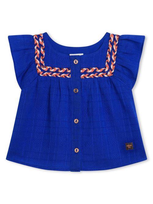 Camicia mezze maniche blu royal con intrecci Y30072 829 Carrement Beau 