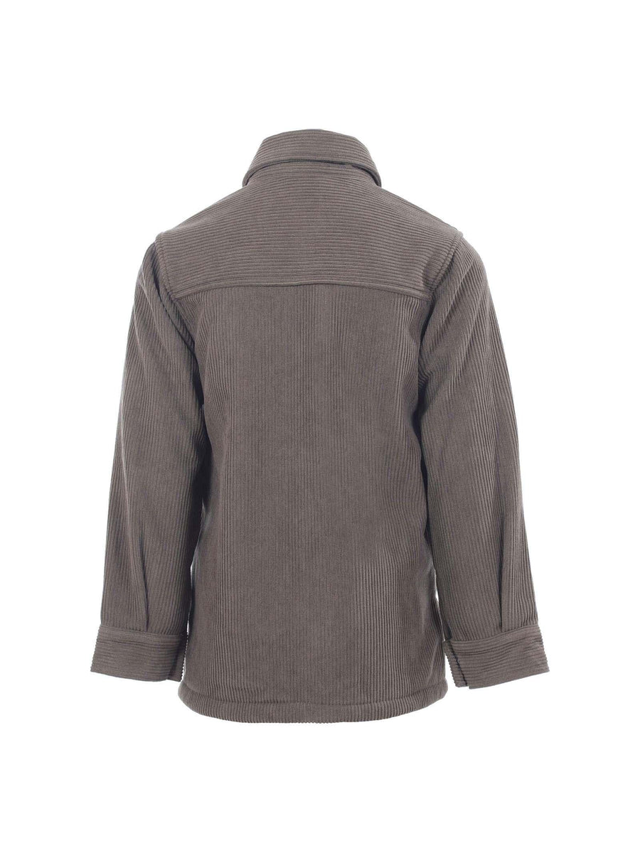 Camicia bambino Refrigiwear verde a costine e felpata RW704 RE001 Refrigiwear 