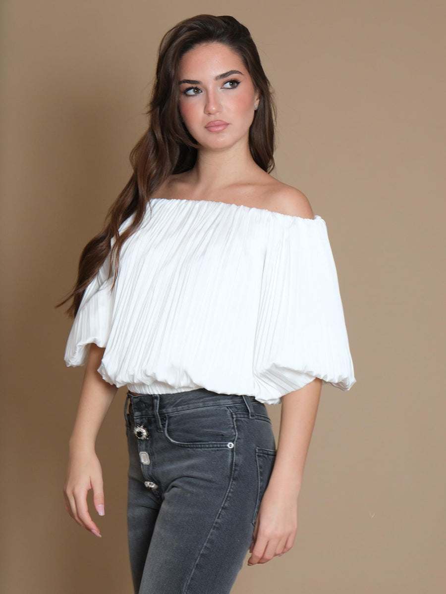 Top Imperial scollo a barca bianco CMI0IDGP OFF-WHITE Imperial 
