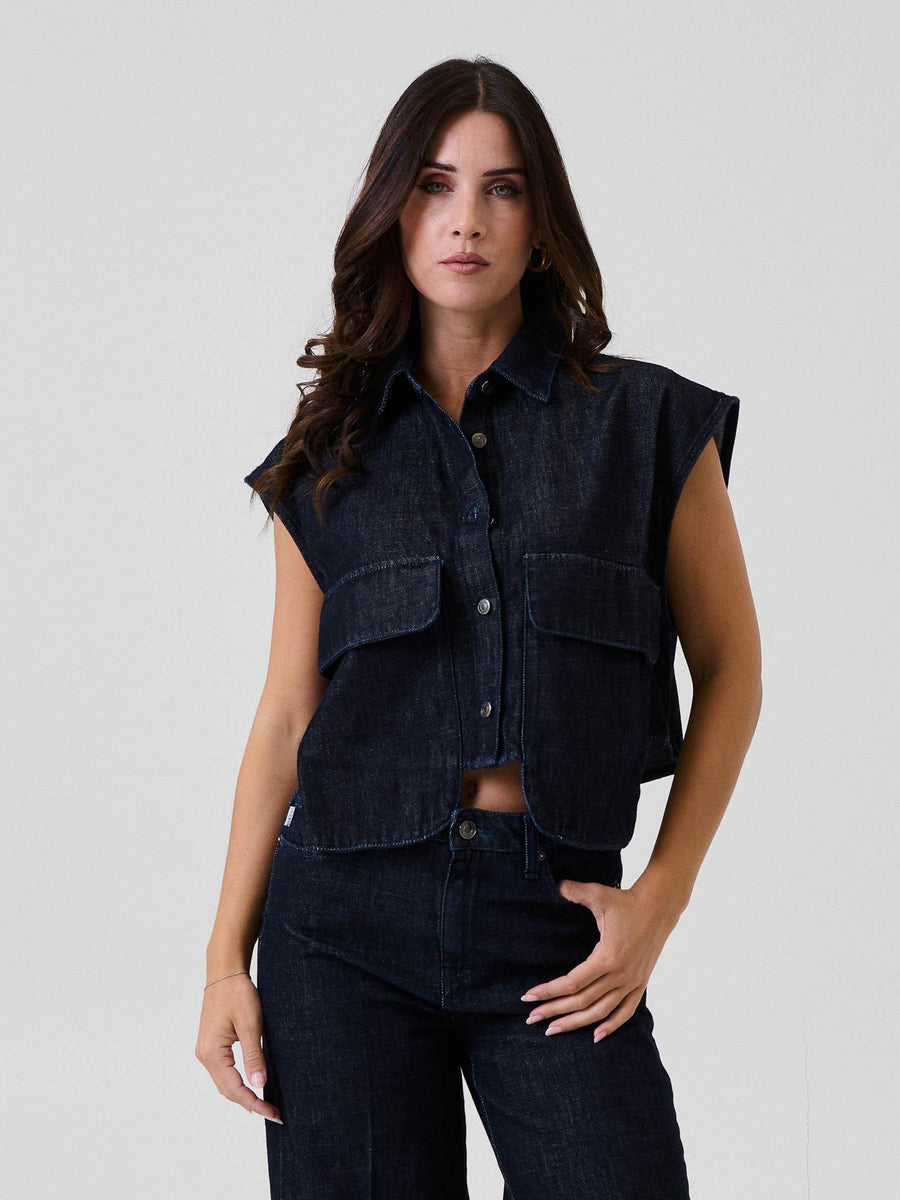 Gilet con tasche Vicolo in denim DF5006 DNM Vicolo 