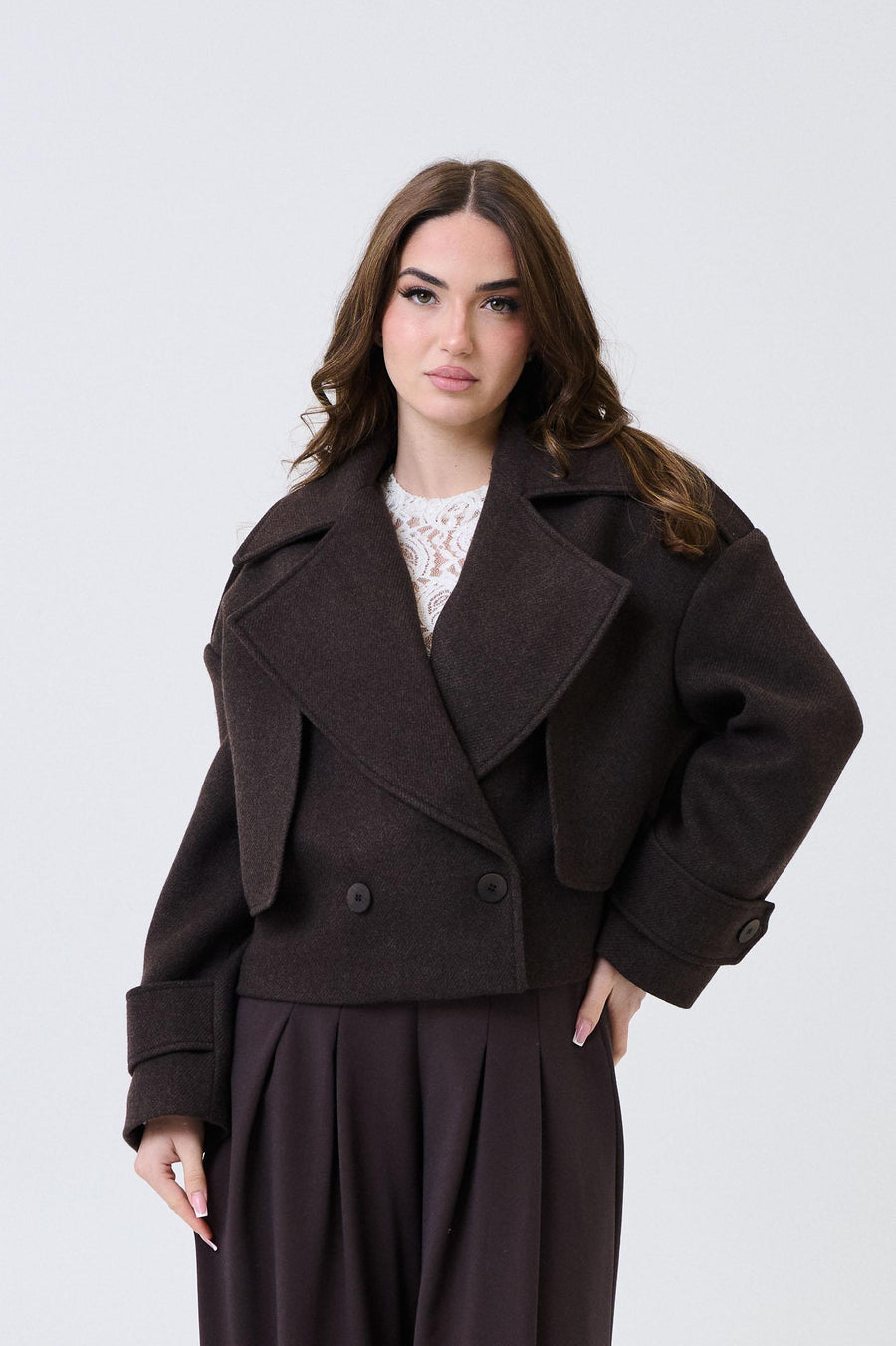 Cappotto corto doppiopetto Armoire moro 71741 MORO Armoire 