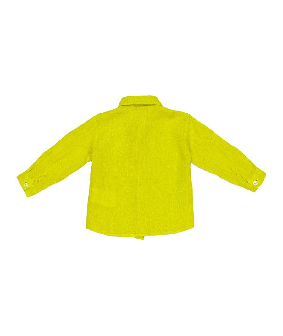 Camicia verde acido in lino MR2590 ACI Manuel Ritz 