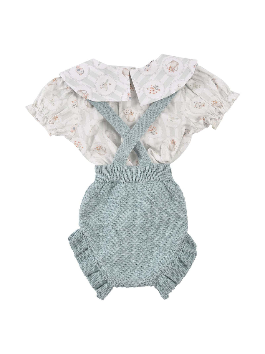 Completo camicia e pagliaccetto verde acqua 10645297 11T1382 Paz Rodriguez 