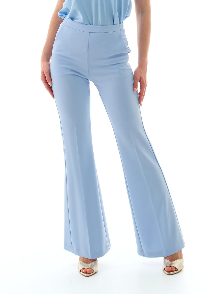 Pantalone a vita alta Imperial pervinca a zampa con dettagli in raso P3E9JAW PERVINCA Imperial 