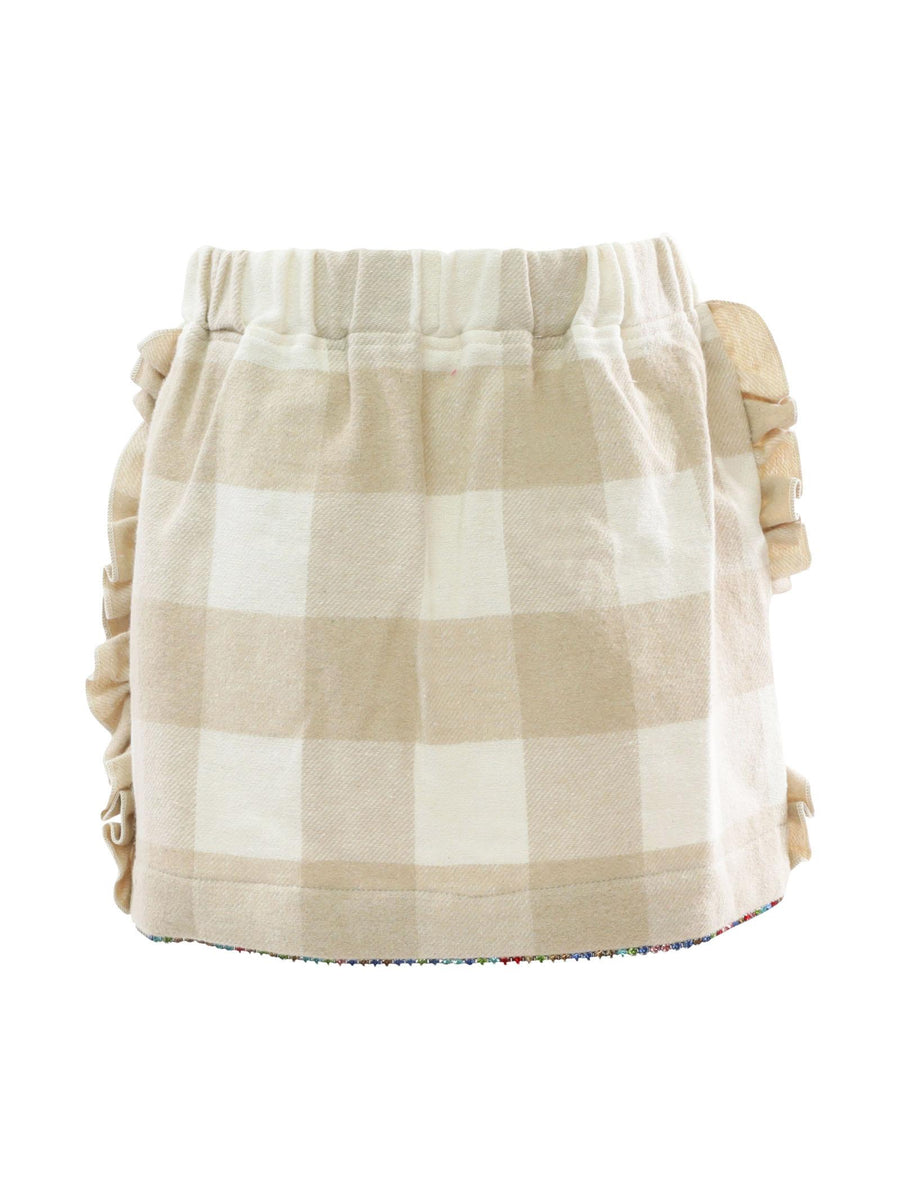 Gonna a quadri beige e panna 22G611 BEI Mariuccia Milano 