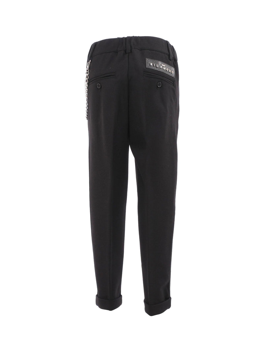 Pantalone classico John Richmond nero con catena removibile RBA24098PA BLK John Richmond 