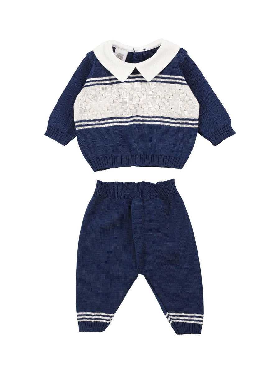 Tutina due pezzi blu e natural bio EL7050 C7NB Marlù 