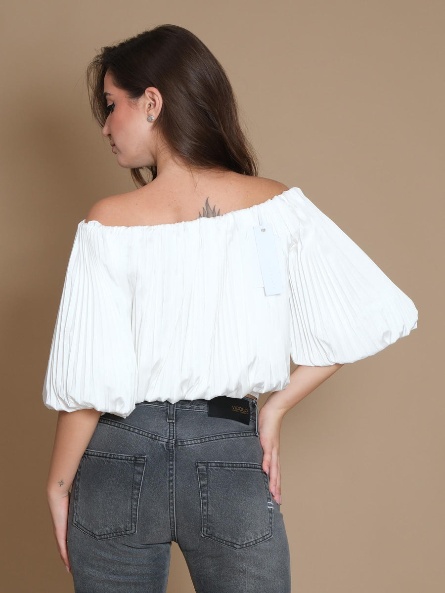 Top Imperial scollo a barca bianco CMI0IDGP OFF-WHITE Imperial 