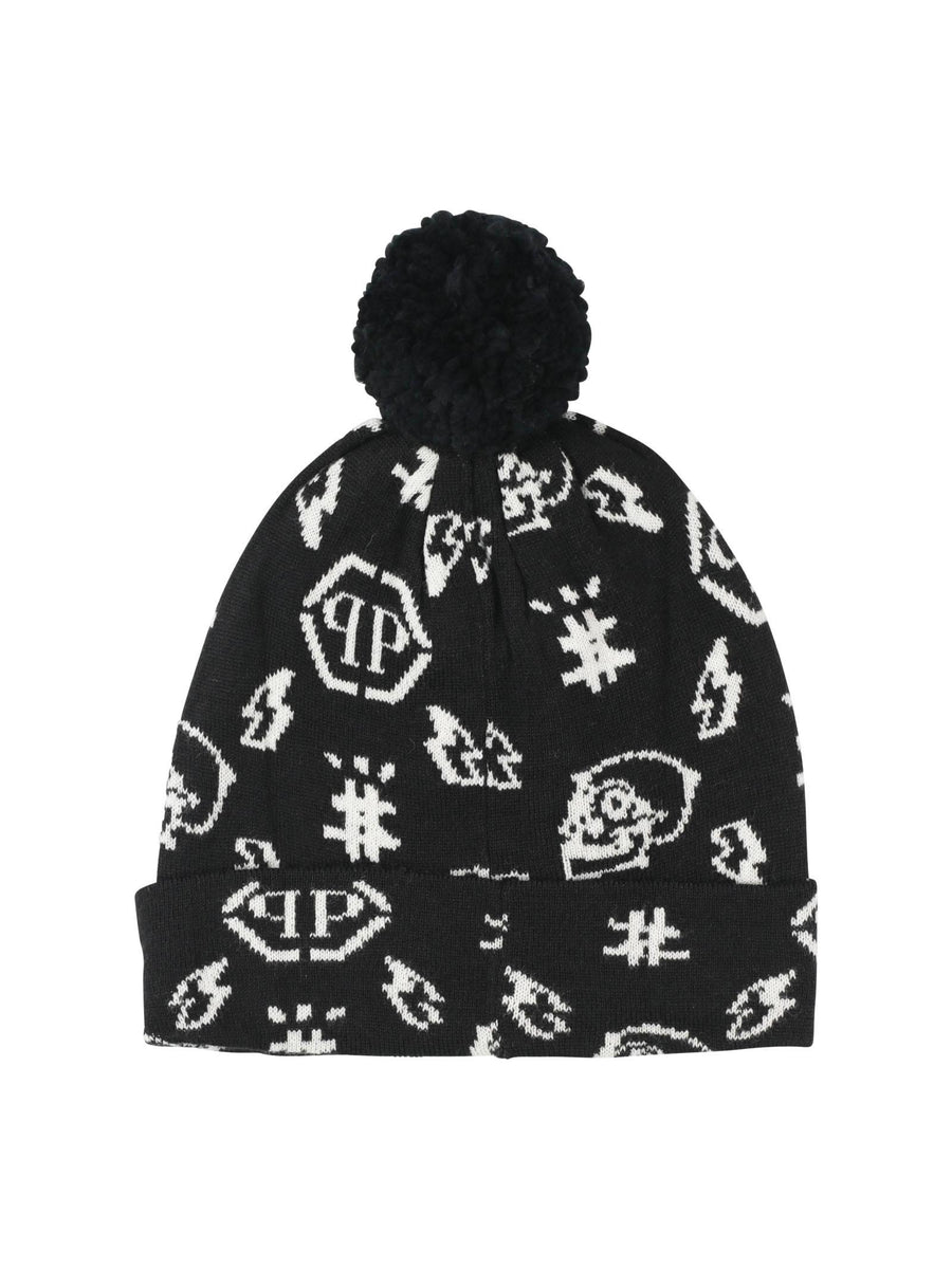 Cappello nero all over 2UX004LHE18 86819 Philipp Plein 