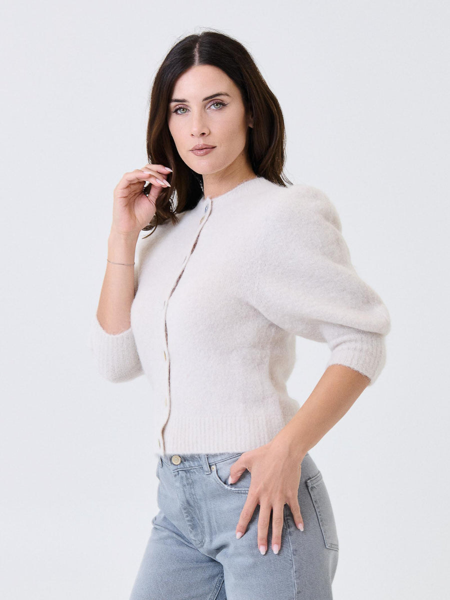 Cardigan Kontatto avorio con maniche a palloncino 3M0873C AVORIO kontatto 