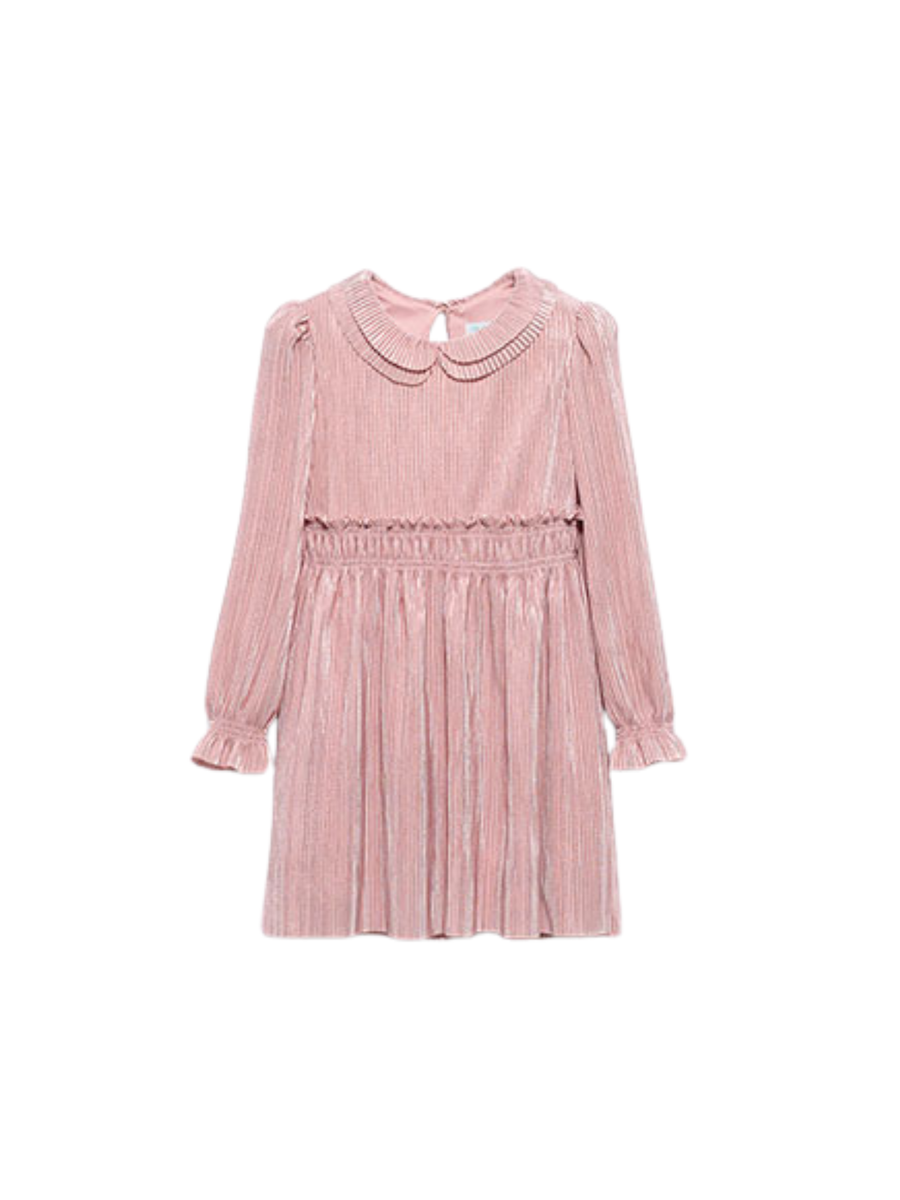 Abito in velluto Abel & Lula rosa con pieghe sul corpetto 5530 Petalo Abel & Lula 