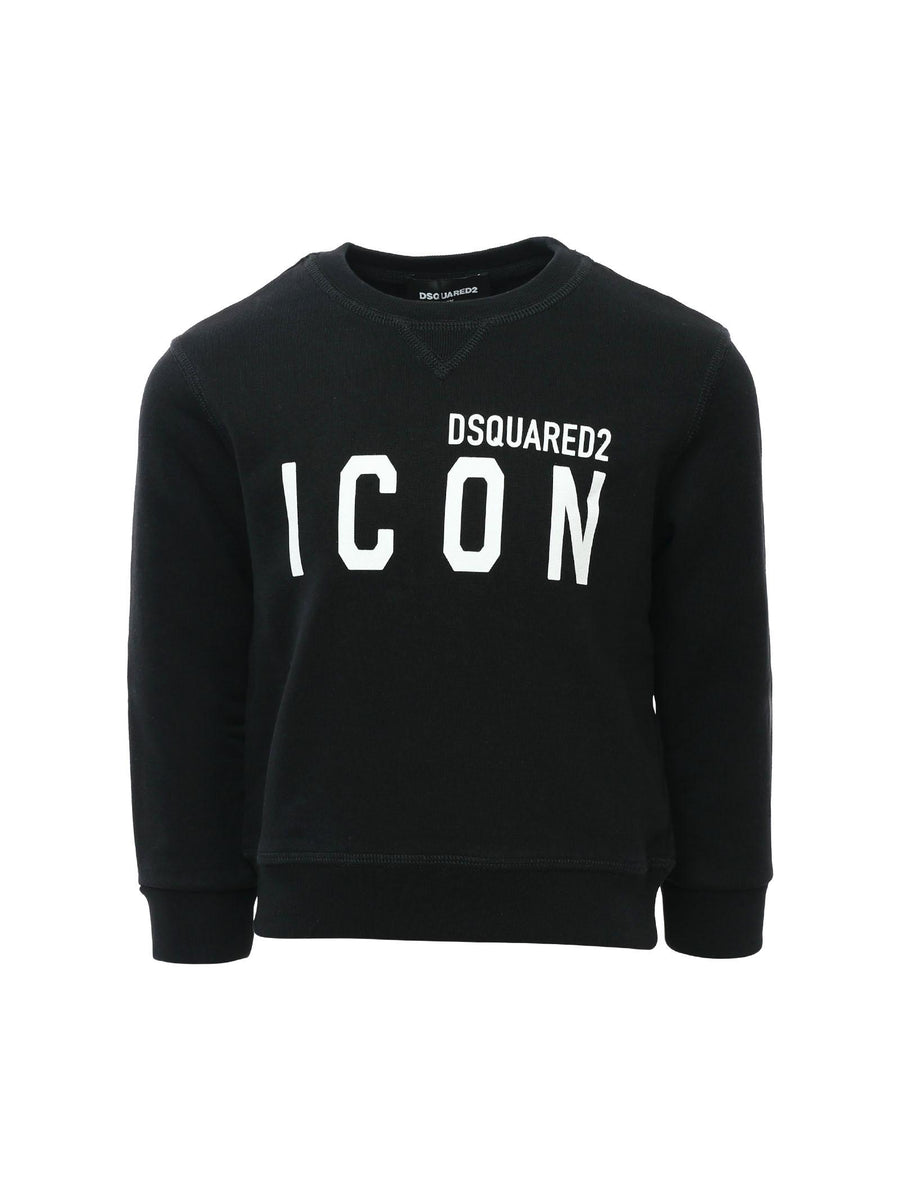 Felpa nera con stampa frontale DQ049UD002Y DQ900 Dsquared 