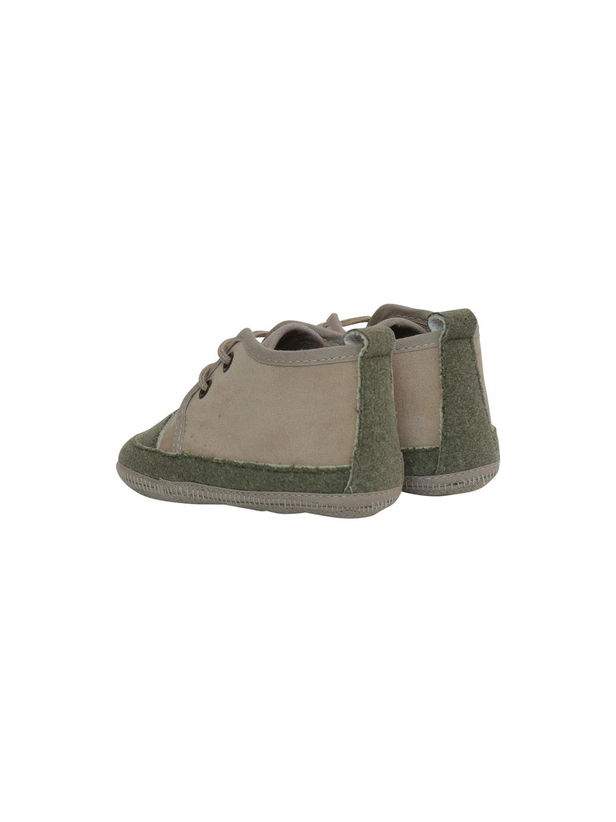 Scarpe da culla beige e verde oliva IF51SC C386OL Marlù 