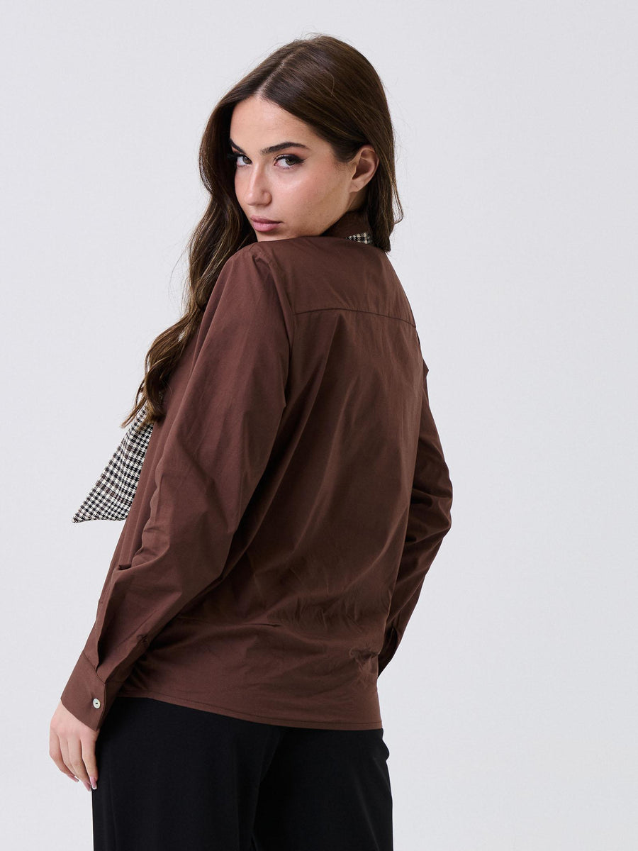 Camicia Armoire moro con cravatta fantasia check 3120 MORO Armoire 