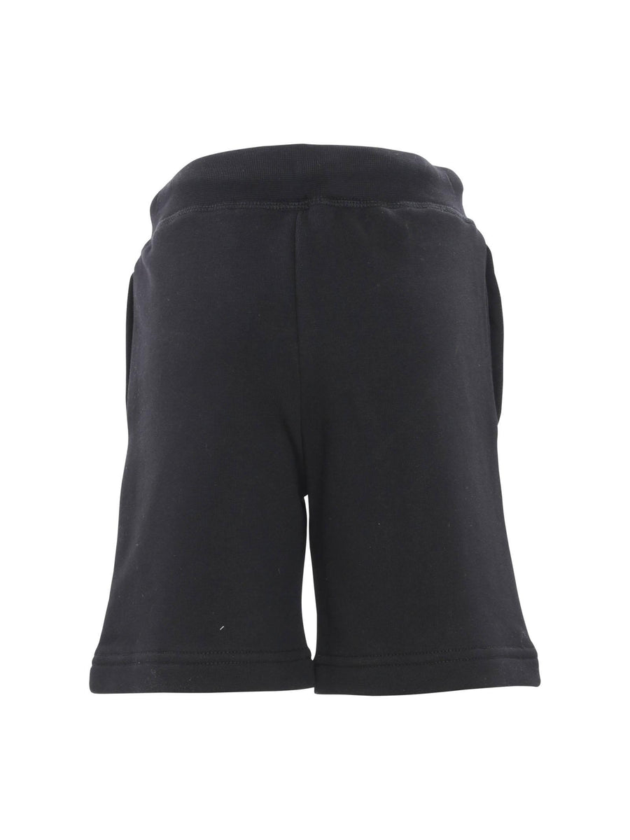 Bermuda neri con stampa Icon bianca effetto paint DQ2425 DQ900 Dsquared 