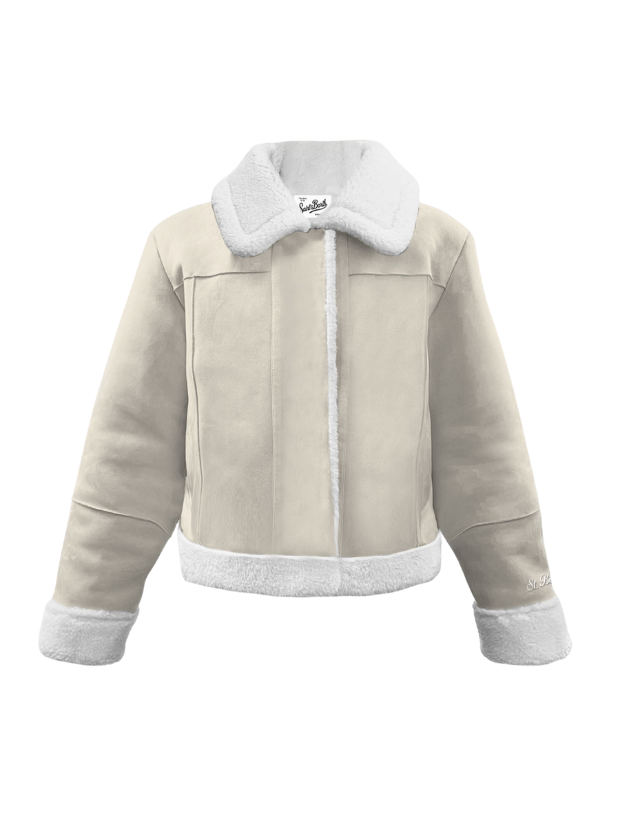 Giubbino "19" Saint Barth avorio con inserti effetto teddy LOA004 01715I MC2 SAINT BARTH 