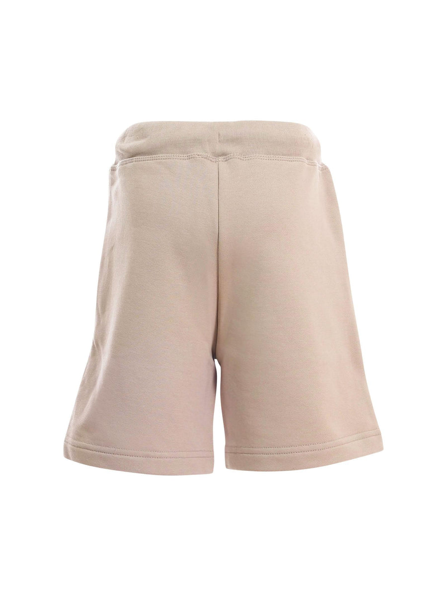 Shorts Dsquared beige con logo lettering sul fondo DQ2738 DQ717 Dsquared 