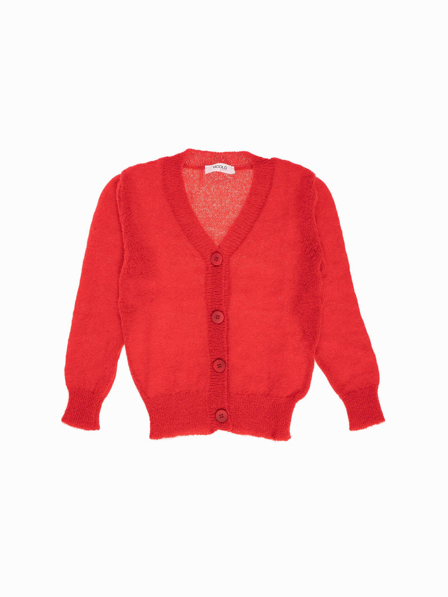 Cardigan rosso in misto lana Vicolo W0302 ROSS Vicolo 