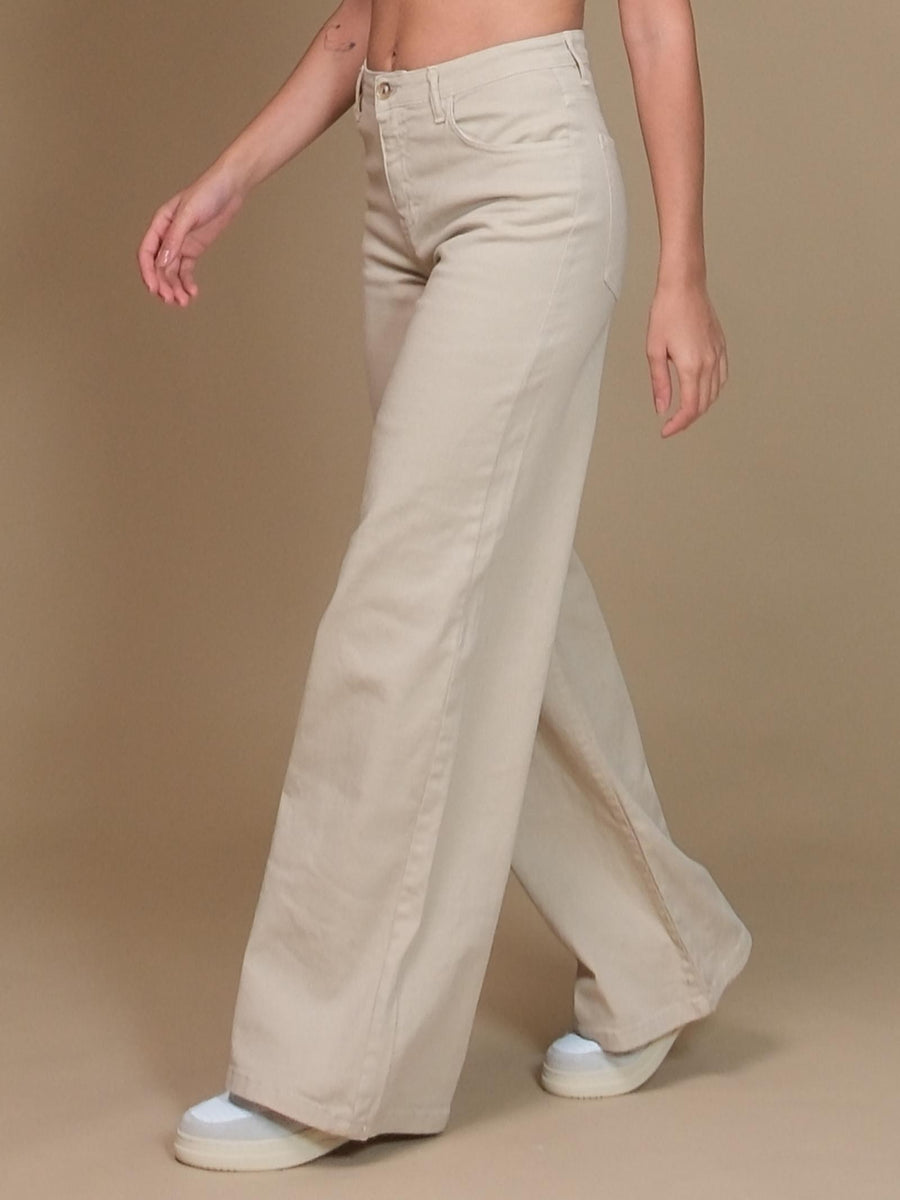 Pantalone Armoire a palazzo beige in denim leggero BALEN2324 BEIGE Armoire 