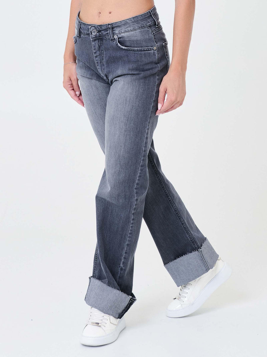 Jeans Souvenir grigio con risvolti sfrangiati C38S0020 DNM Souvenir 