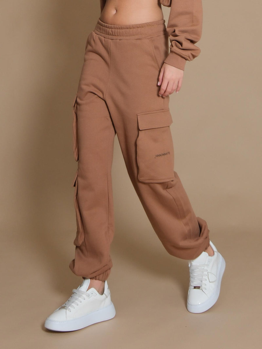 Pantaloni Hinnominate biscotto modello cargo in felpa HMABW01037 TEDDY Hinnominate 