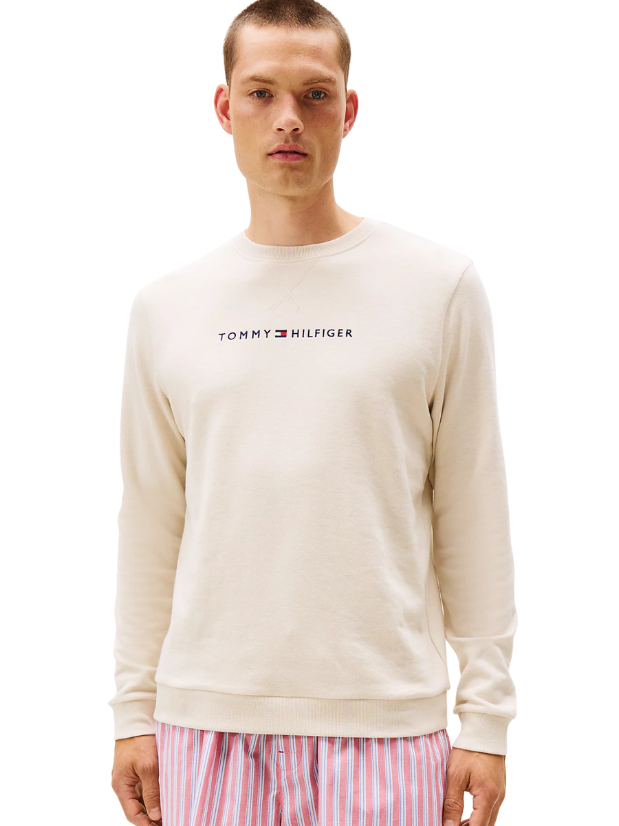 Felpa lounge Original Tommy Hilfiger beige con logo UM0UM03666 ACG Tommy Hilfiger 