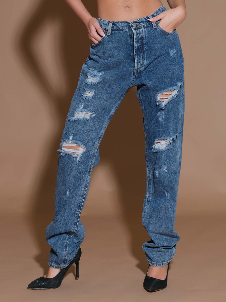 Jeans denim strappato MAX397 UNI Silence Limited 