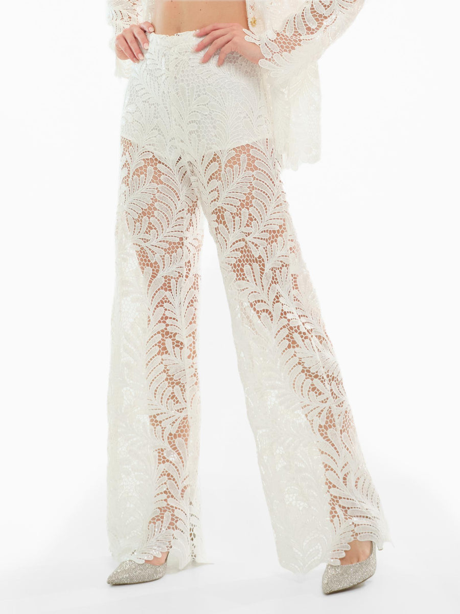 Pantalone macrame Silence Limited bianco PA271 WHITE Silence Limited 