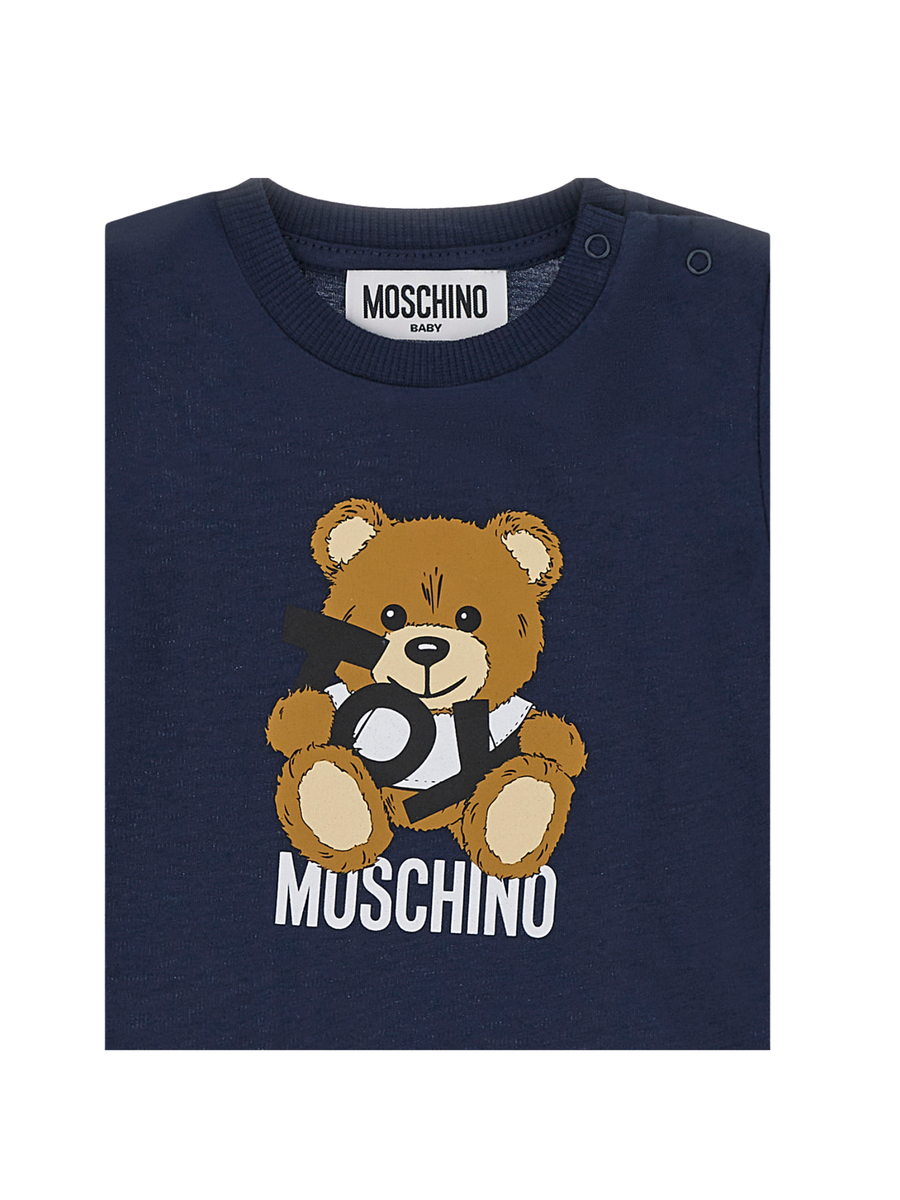 T-Shirt Moschino blu navy con teddy toy frontale MNM047 40016 Moschino 