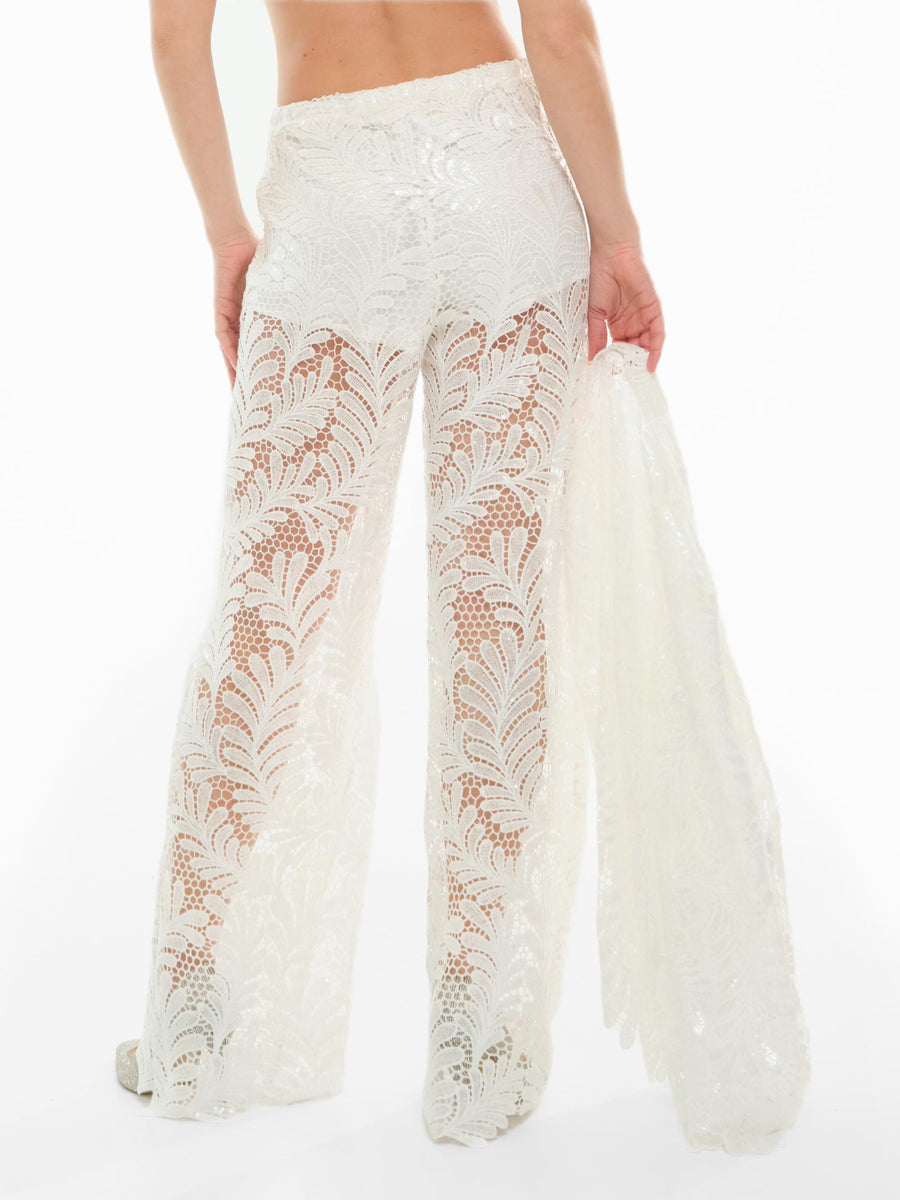 Pantalone macrame Silence Limited bianco PA271 WHITE Silence Limited 