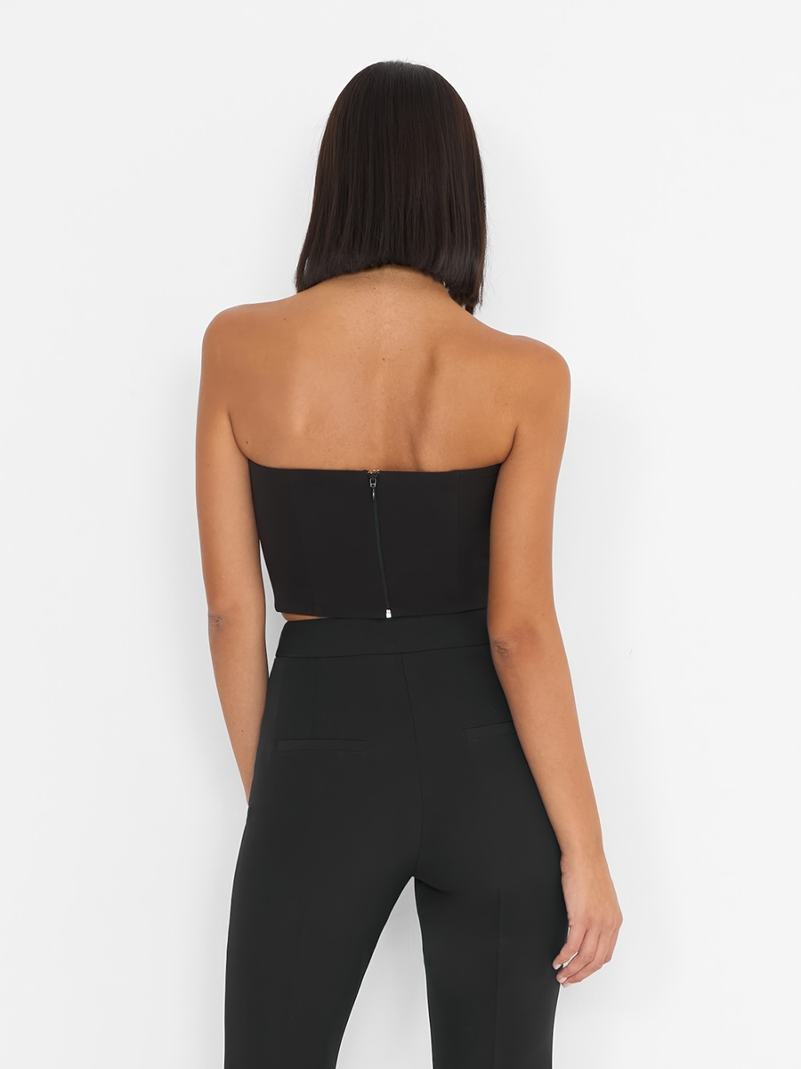 Top a cuore Silence Limited nero semi steccato NP1019BASIC BLACK Silence Limited 