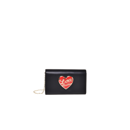 Borsa a tracolla Love Moschino nera con cuore rosso smaltato JC4186PP1NLP 0000 Love Moschino 