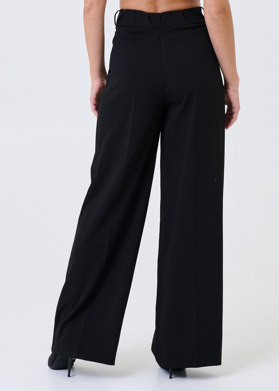 Pantalone a vita alta Haveone nero con pinces PGEP067 NERO Haveone 