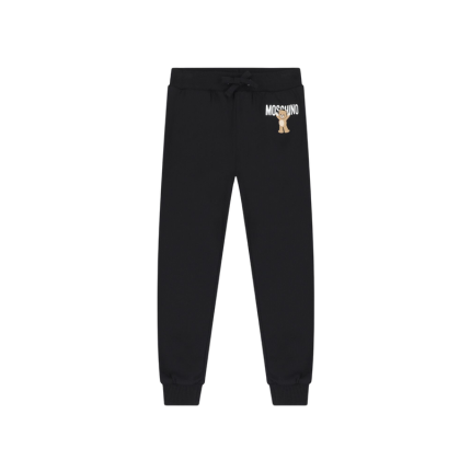 Pantalone in tuta Moschino nero con coulisse e teddy logo HUP08T 60100 Moschino 